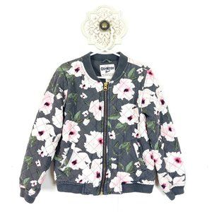 Oshkosh B'gosh Girls Long Sleeve Full Zip Floral Jack Size 6/6X